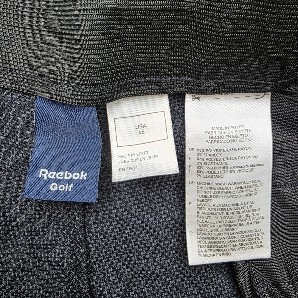 Reebok Golf Men Shorts Size 48 Charcoal Grey Textured Flat Front Comfort Stretch